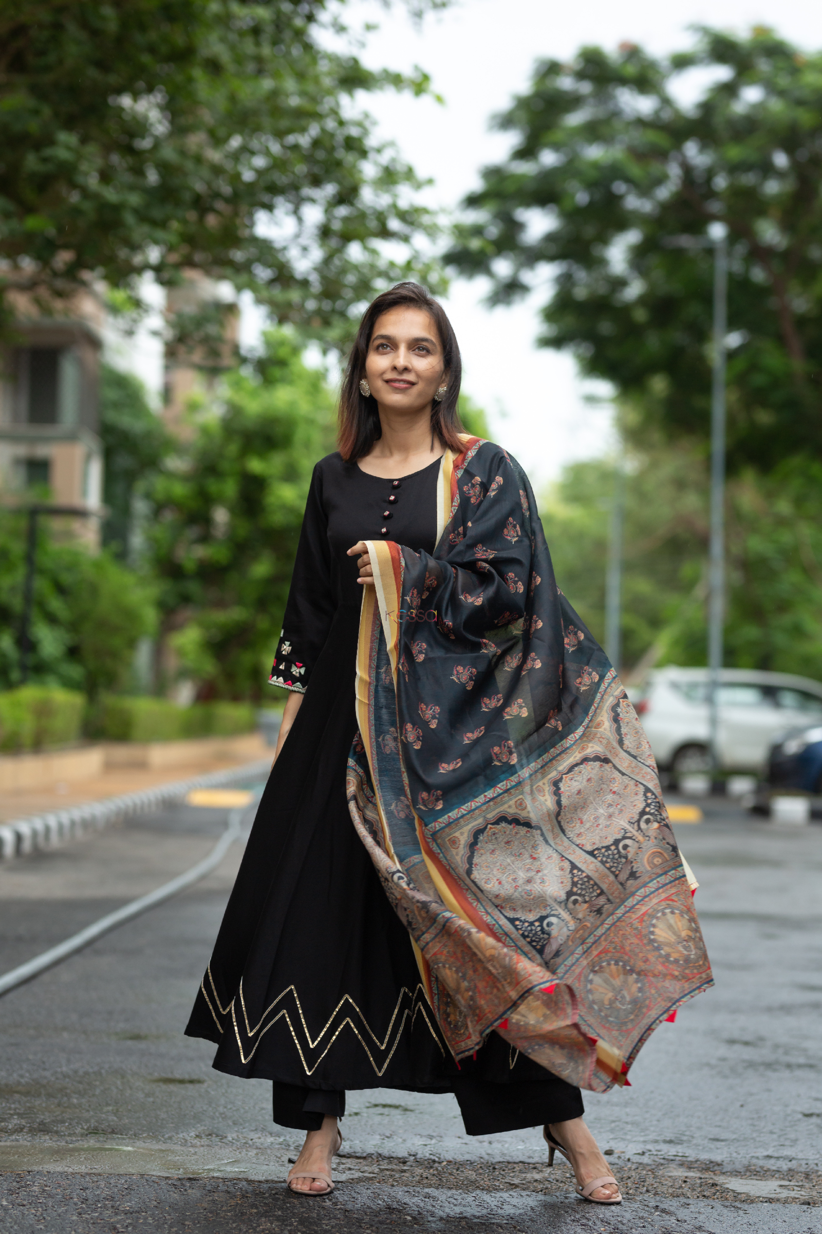 Silk Dupatta in Aamadi