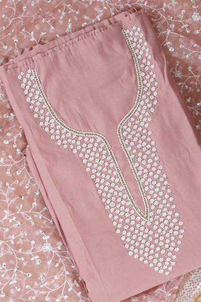 Cotton Embroidered Unstitched Suit in Abdu Rahiman Nagar