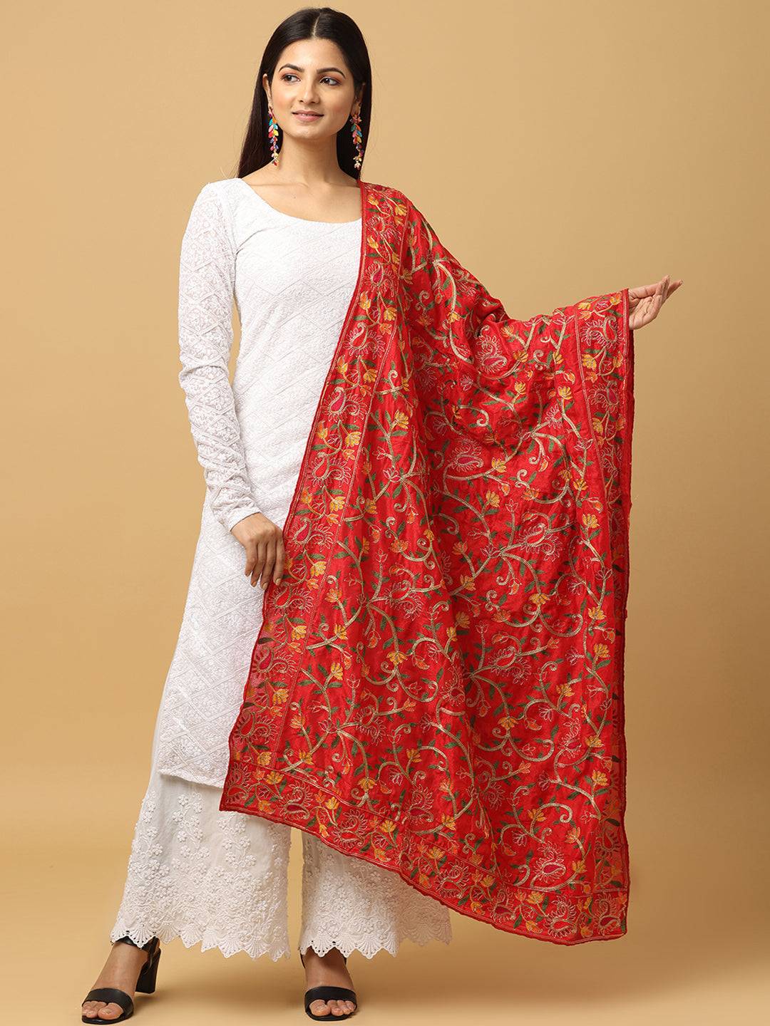 Threadwork Embroidered Dupatta in Abdu Rahiman Nagar