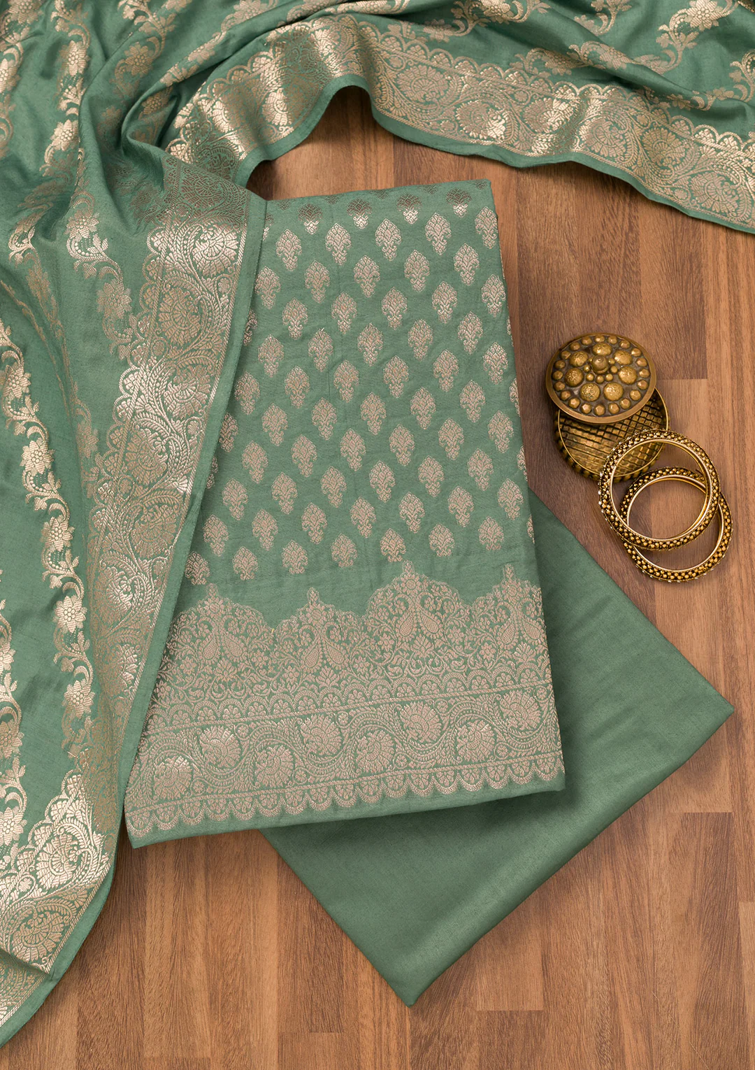 Banarasi Silk Unstitched Suit in Abdu Rahiman Nagar
