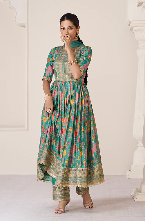 Designer Anarkali Suit Fabric in Abdu Rahiman Nagar
