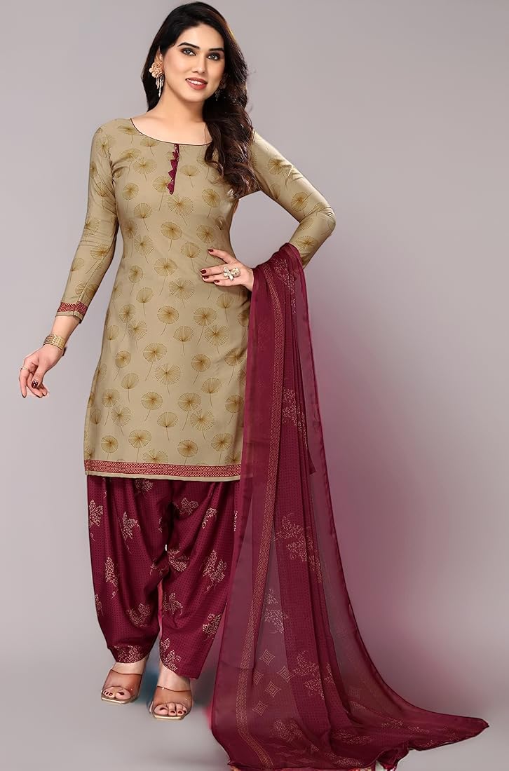 Bandhani Unstitched Suits in Aamadi