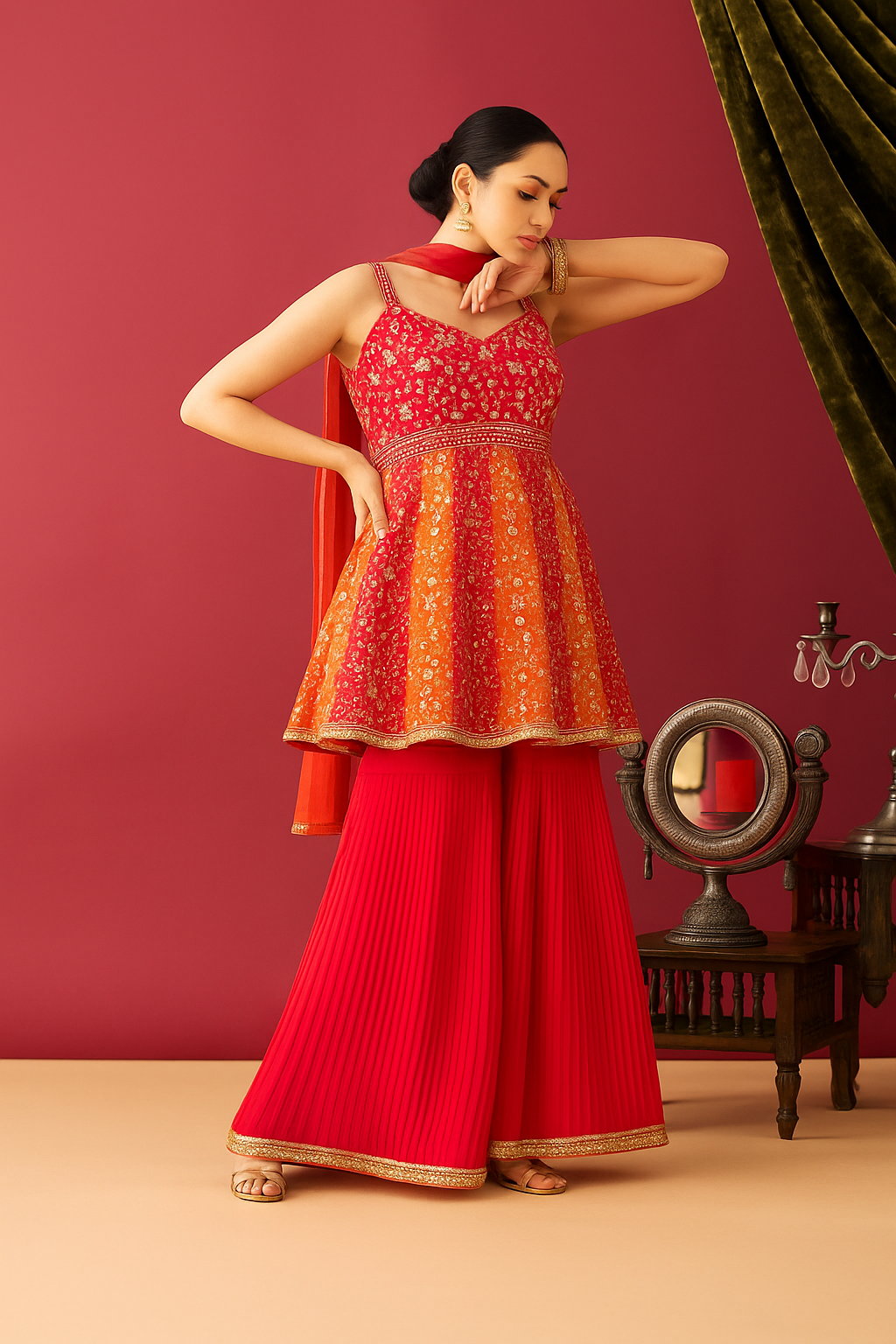 Peplum Kurti With Sharara in Abdu Rahiman Nagar