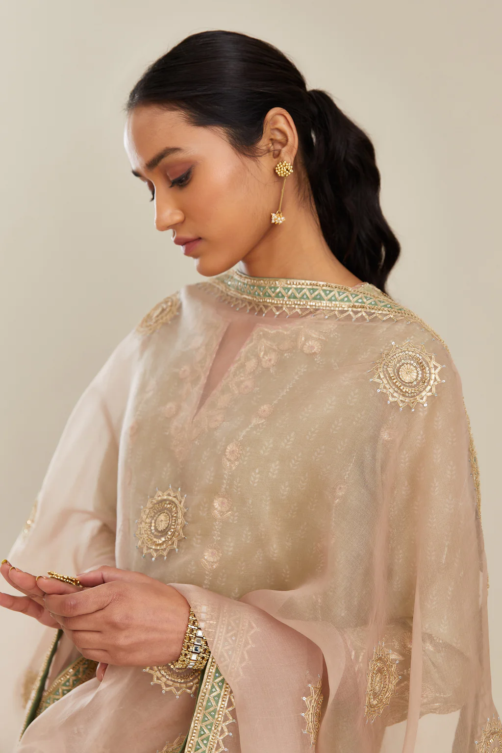 Embroidered Organza Dupatta in Abdu Rahiman Nagar