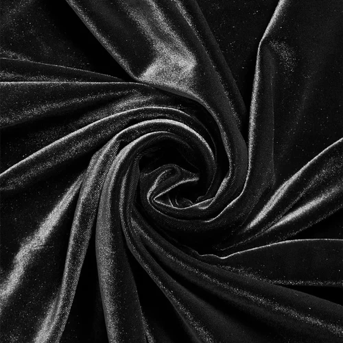 Single Tone Black Micro Velvet 9000 Fabric in Abdu Rahiman Nagar