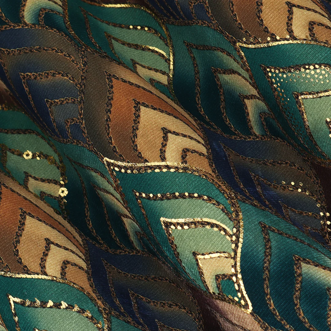 Foil Printed Velvet in Aamadi