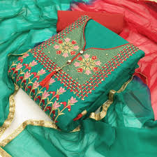 Embroidered Lawn Cotton Unstitched Suit in Surat
