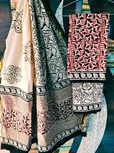 Handloom Cotton Unstitched Suit in Surat