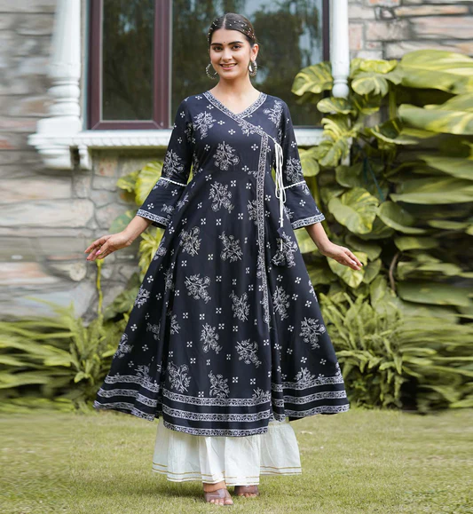 Embroidered Angrakha Kurti in Surat