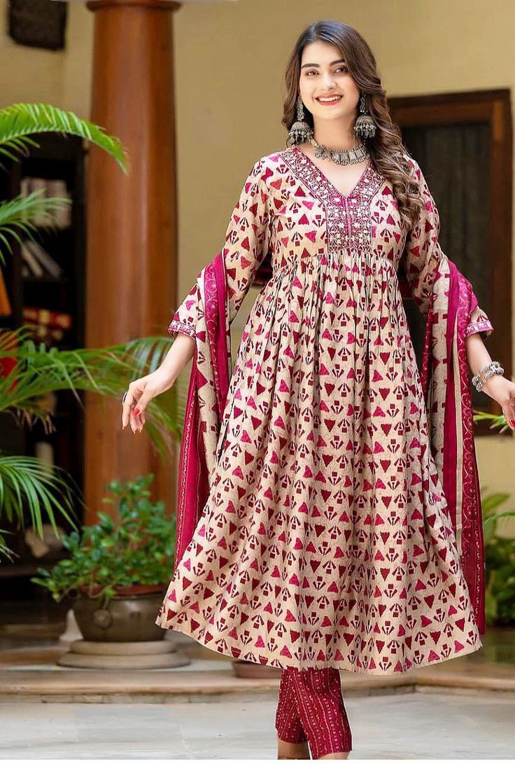 Embroidered Nayra Cut Kurti in Surat