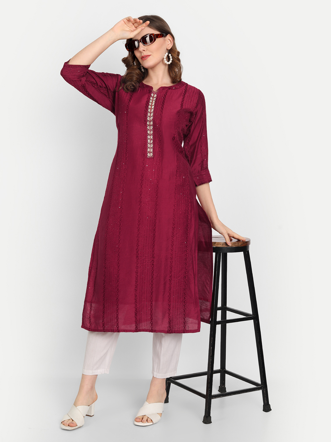 Rastogi Lavender Roman Silk Kurta Fabric