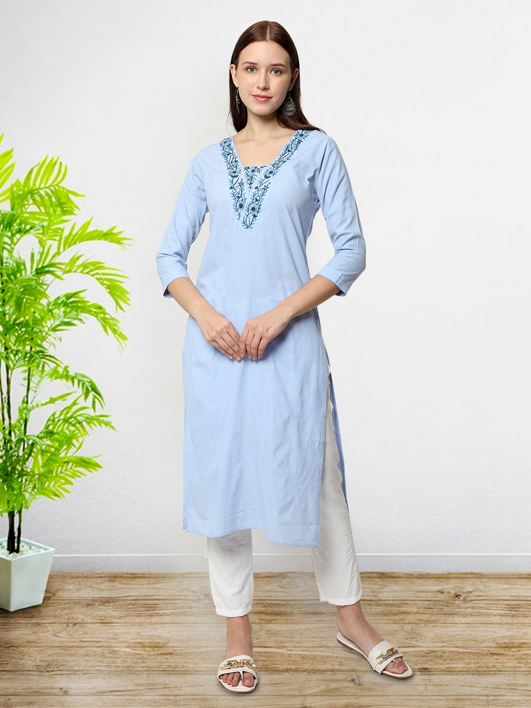 Vaidehi Lavender Roman Silk Kurta Fabric
