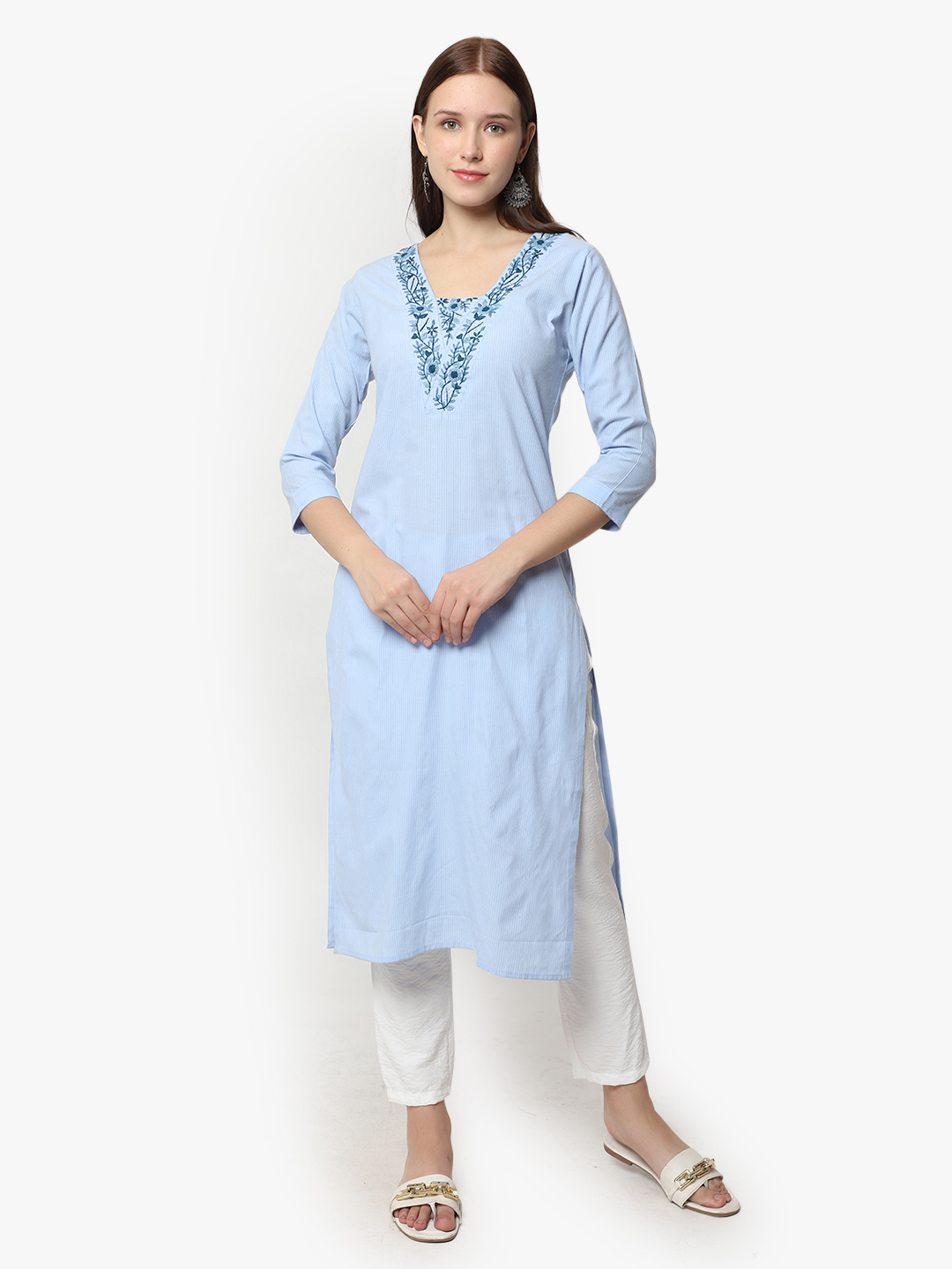 Vaidehi Lavender Roman Silk Kurta Fabric