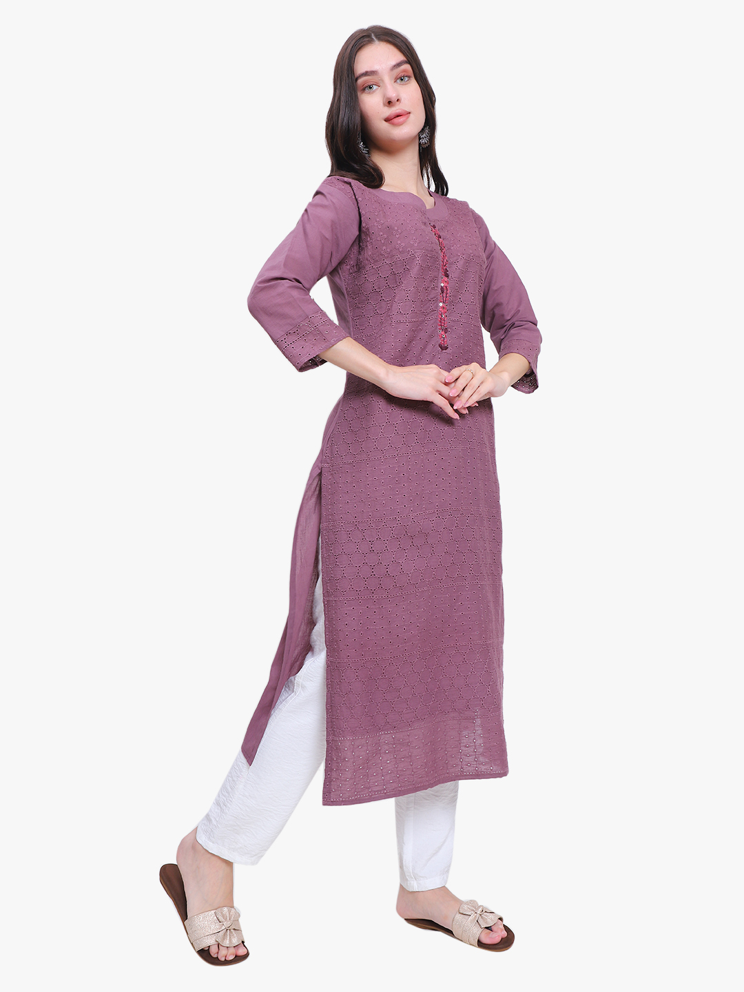 Vaidehi Cotton Chikankari Kurta Fabric