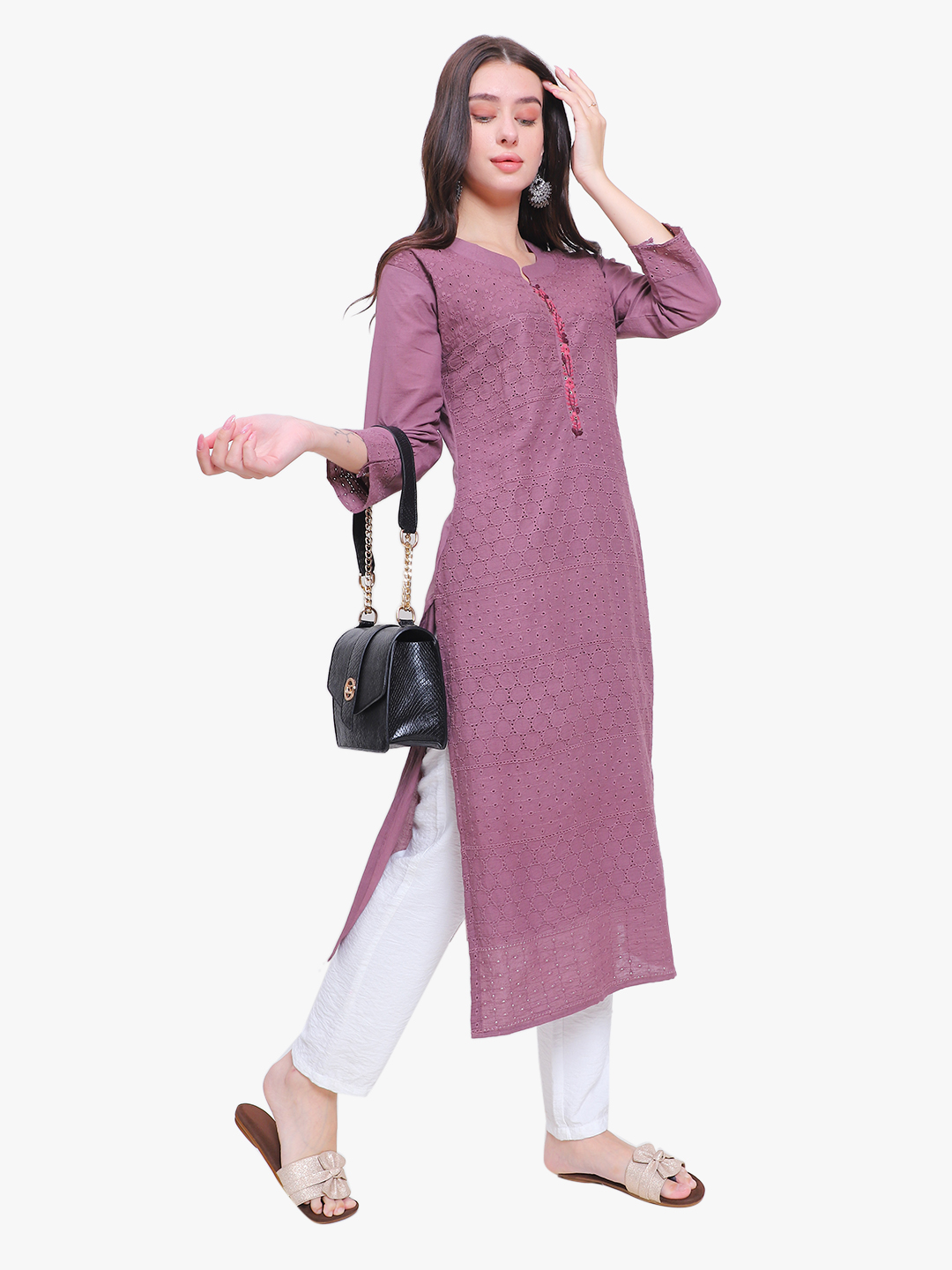 Vaidehi Cotton Chikankari Kurta Fabric