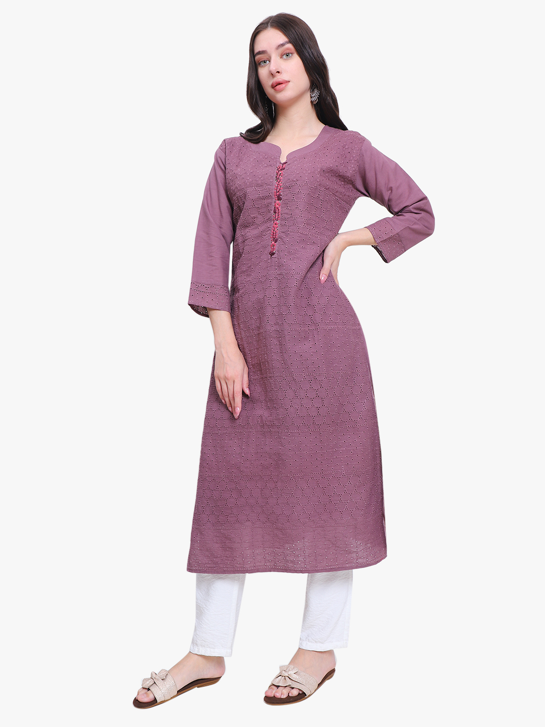 Vaidehi Cotton Chikankari Kurta Fabric