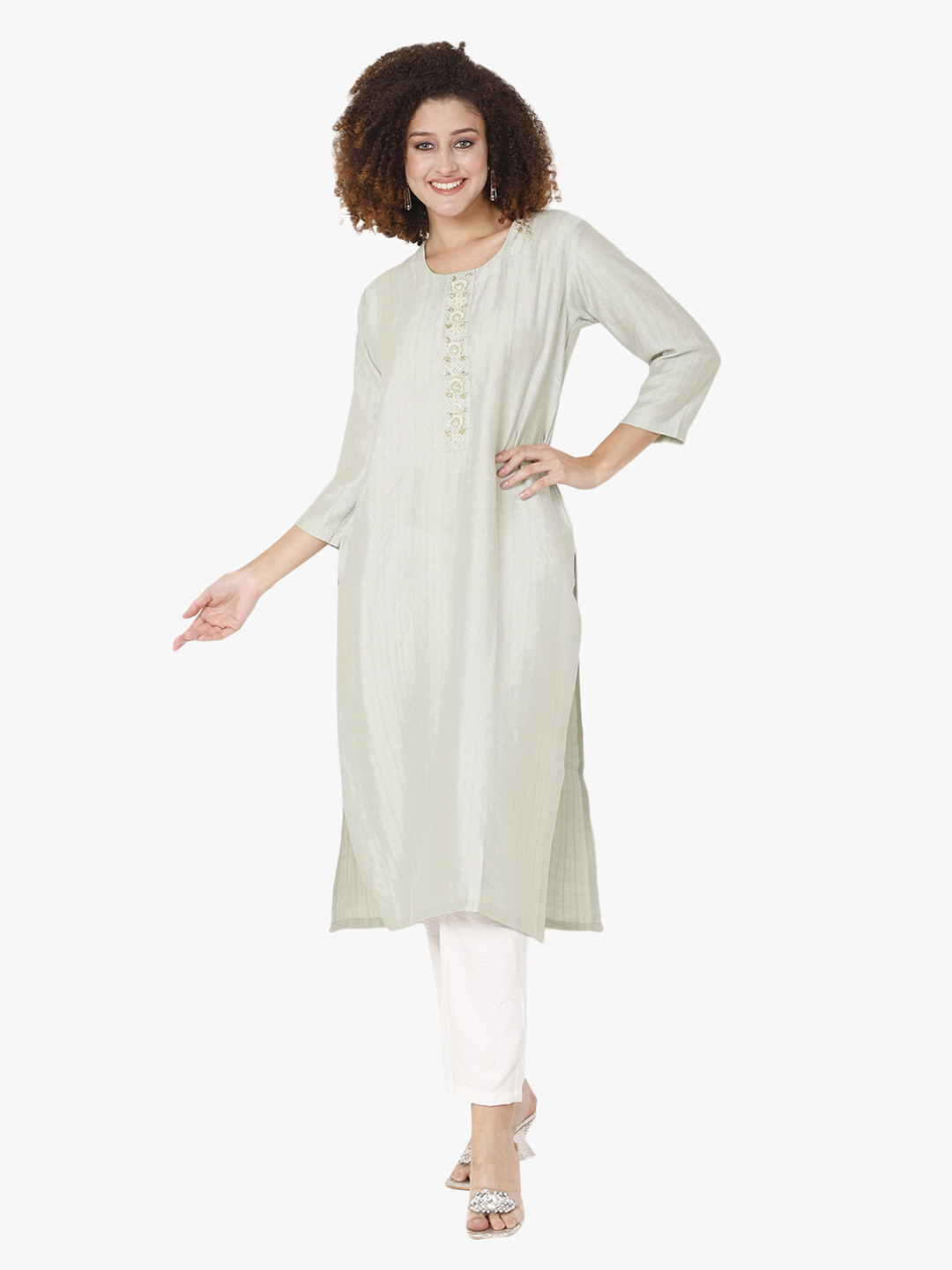 Siya Heritage Thread Work Straight Kurti