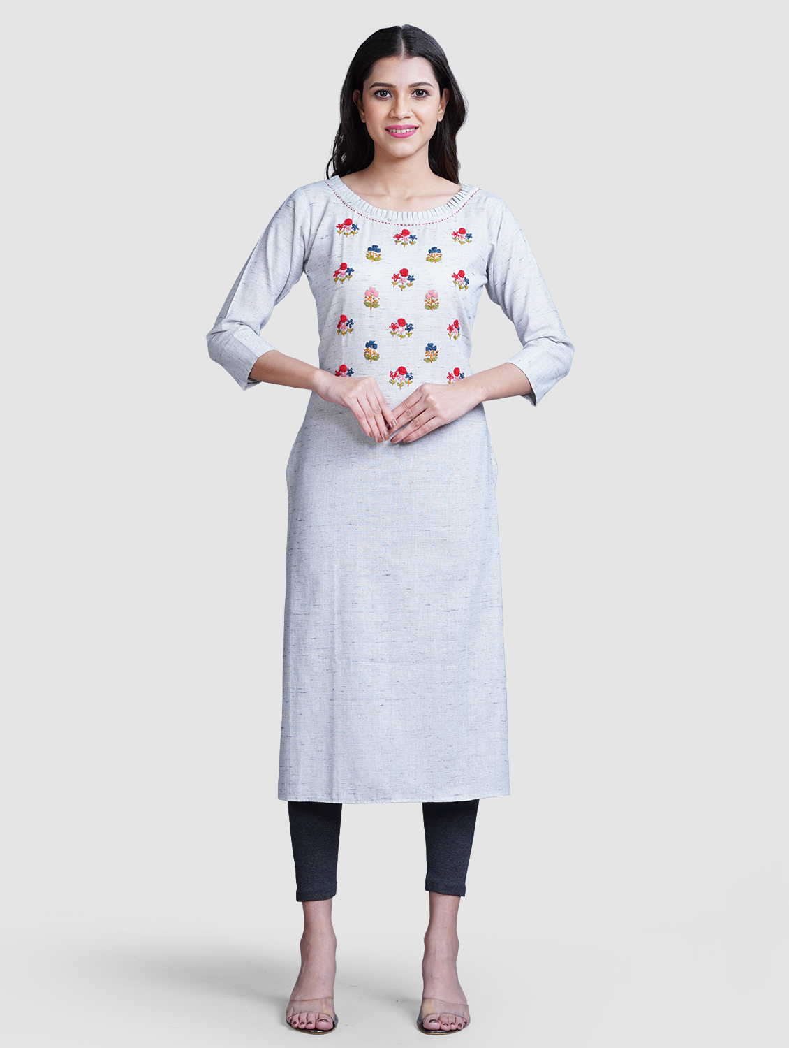Siya Heritage Thread Work Straight Kurti
