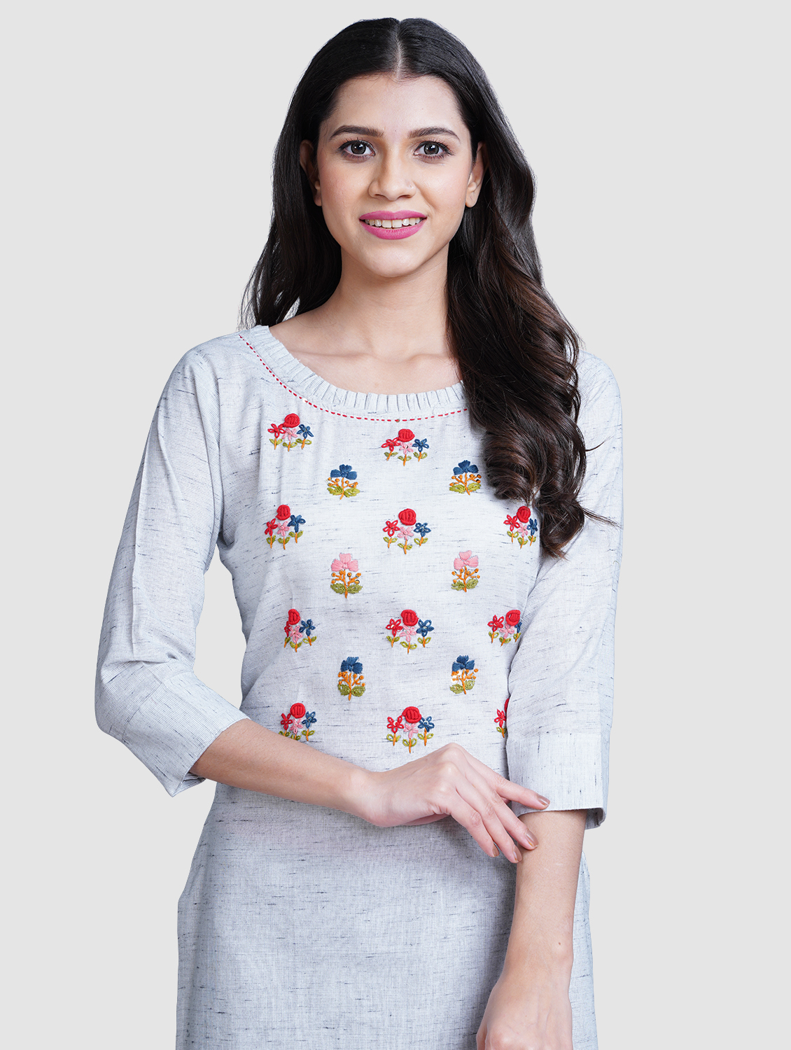 Siya Heritage Thread Work Straight Kurti