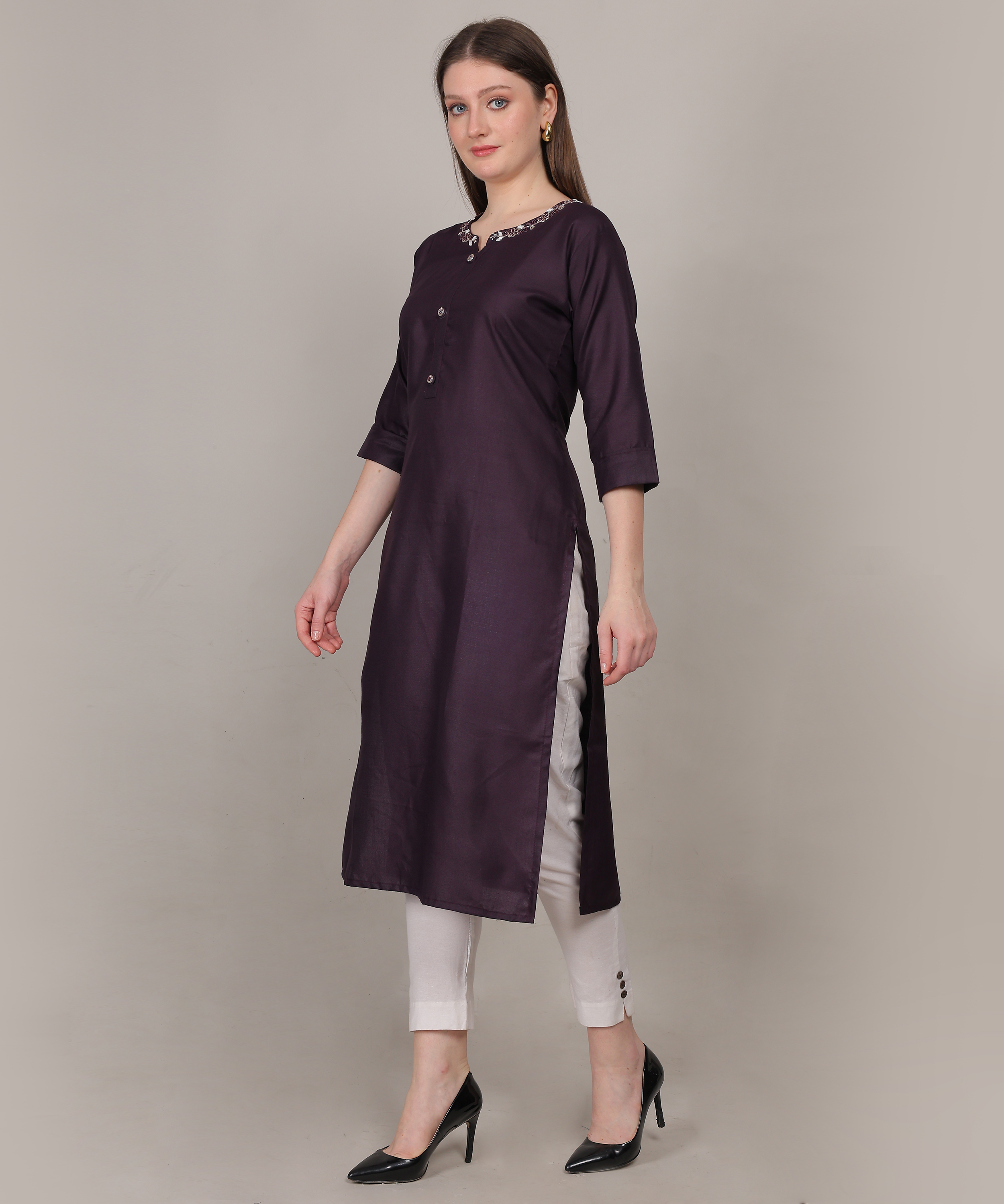 Siya Timeless Embroidery Straight Kurti