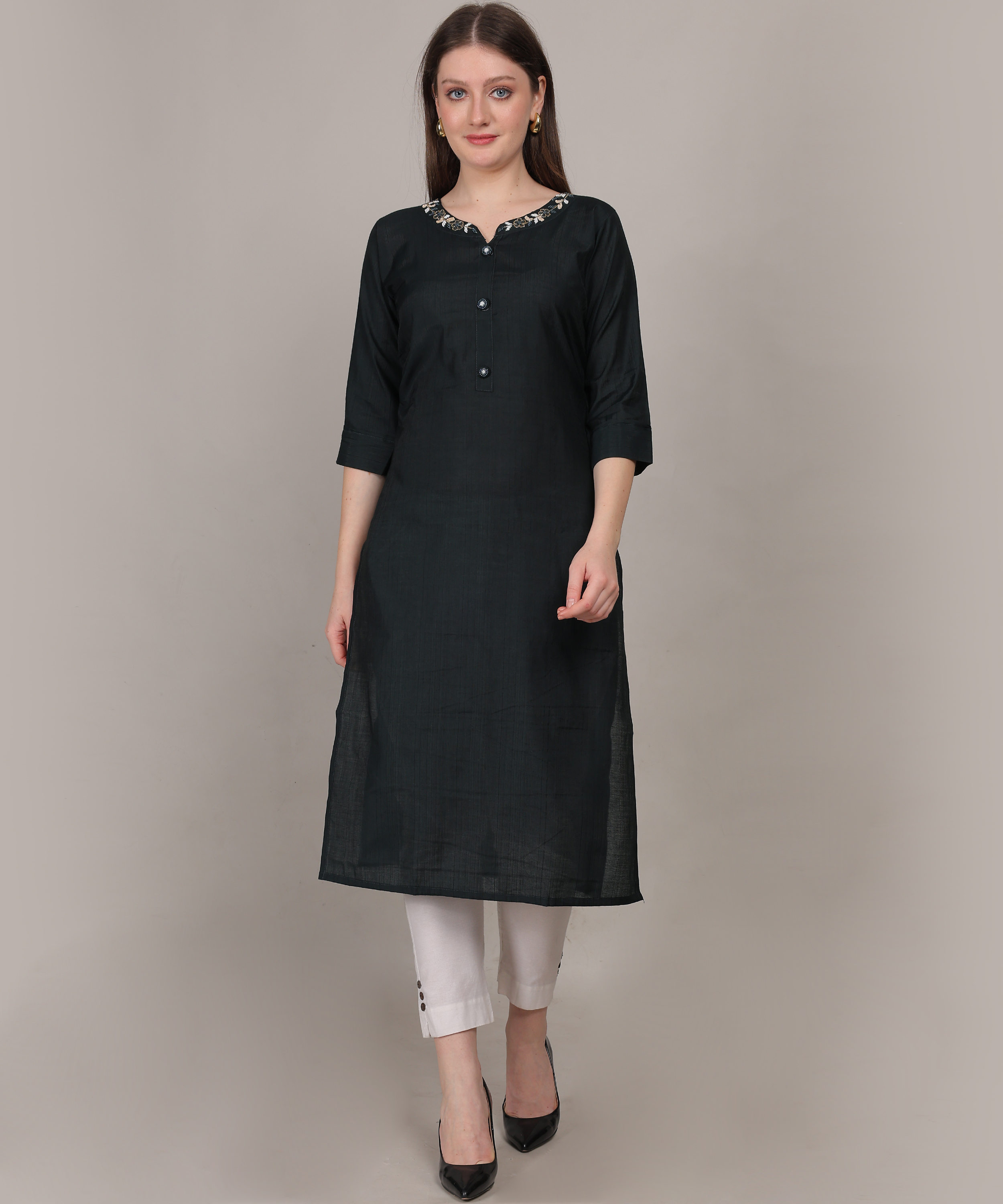 Siya Timeless Embroidery Straight Kurti