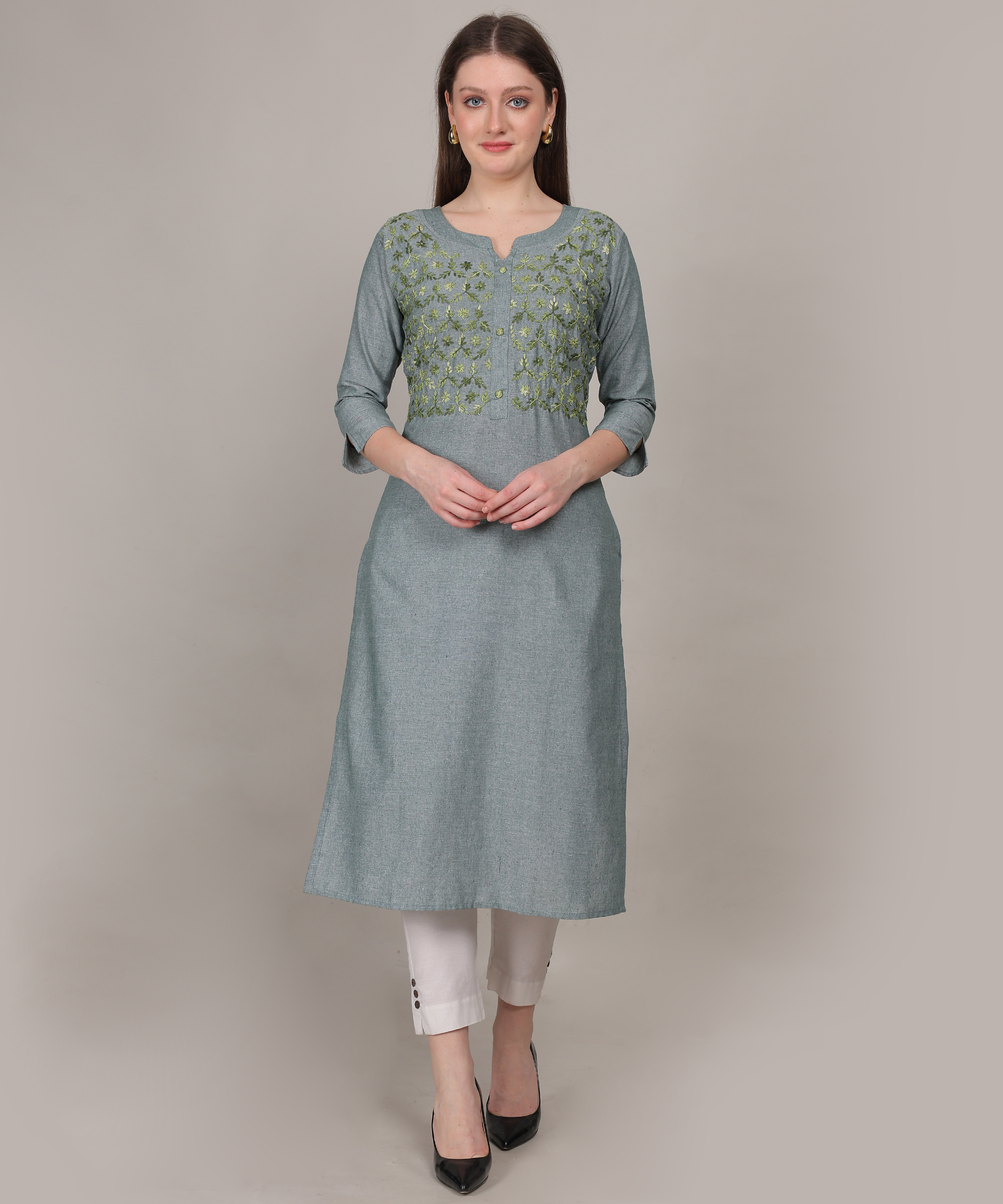 Siya Timeless Embroidery Straight Kurti