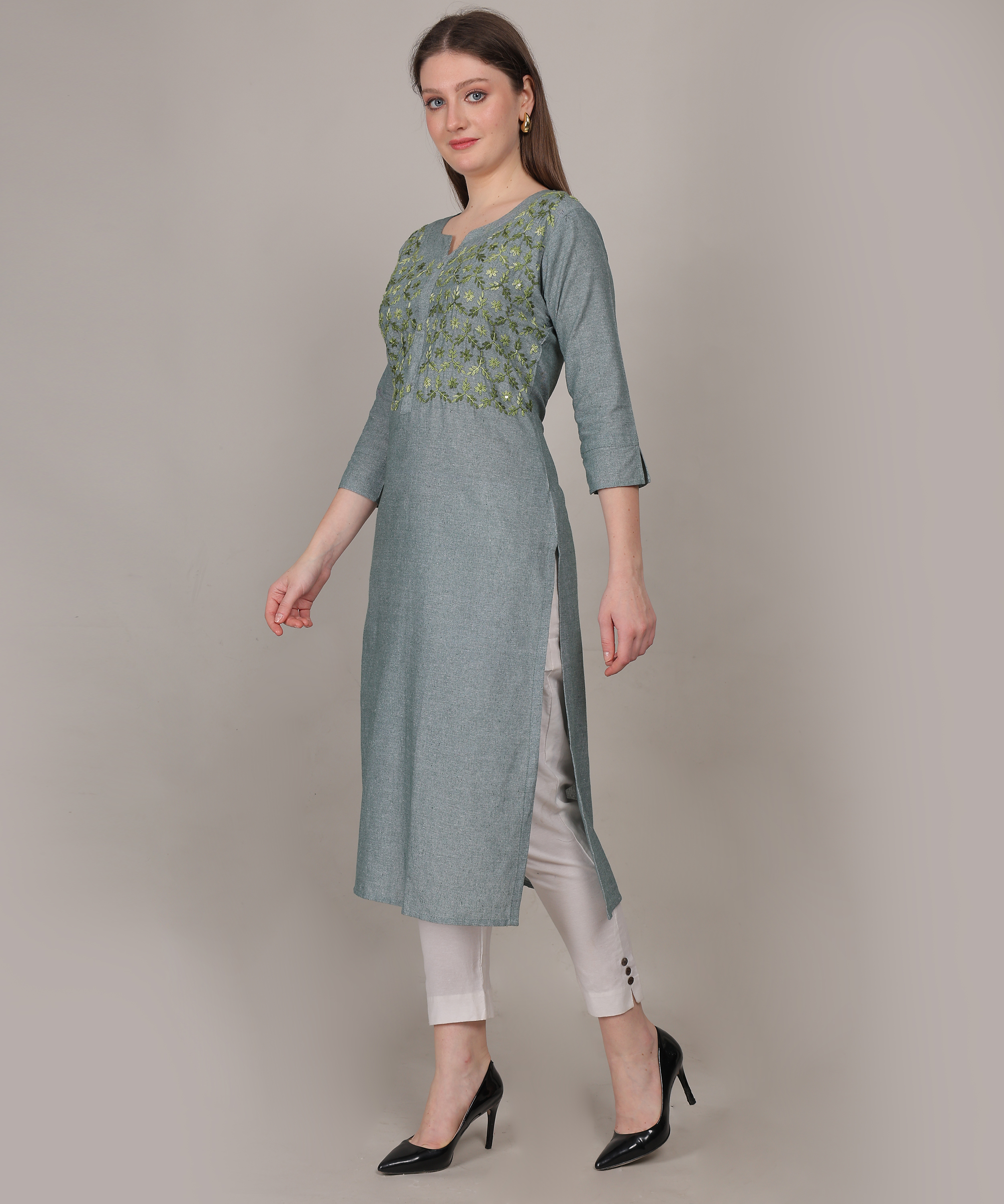 Siya Timeless Embroidery Straight Kurti