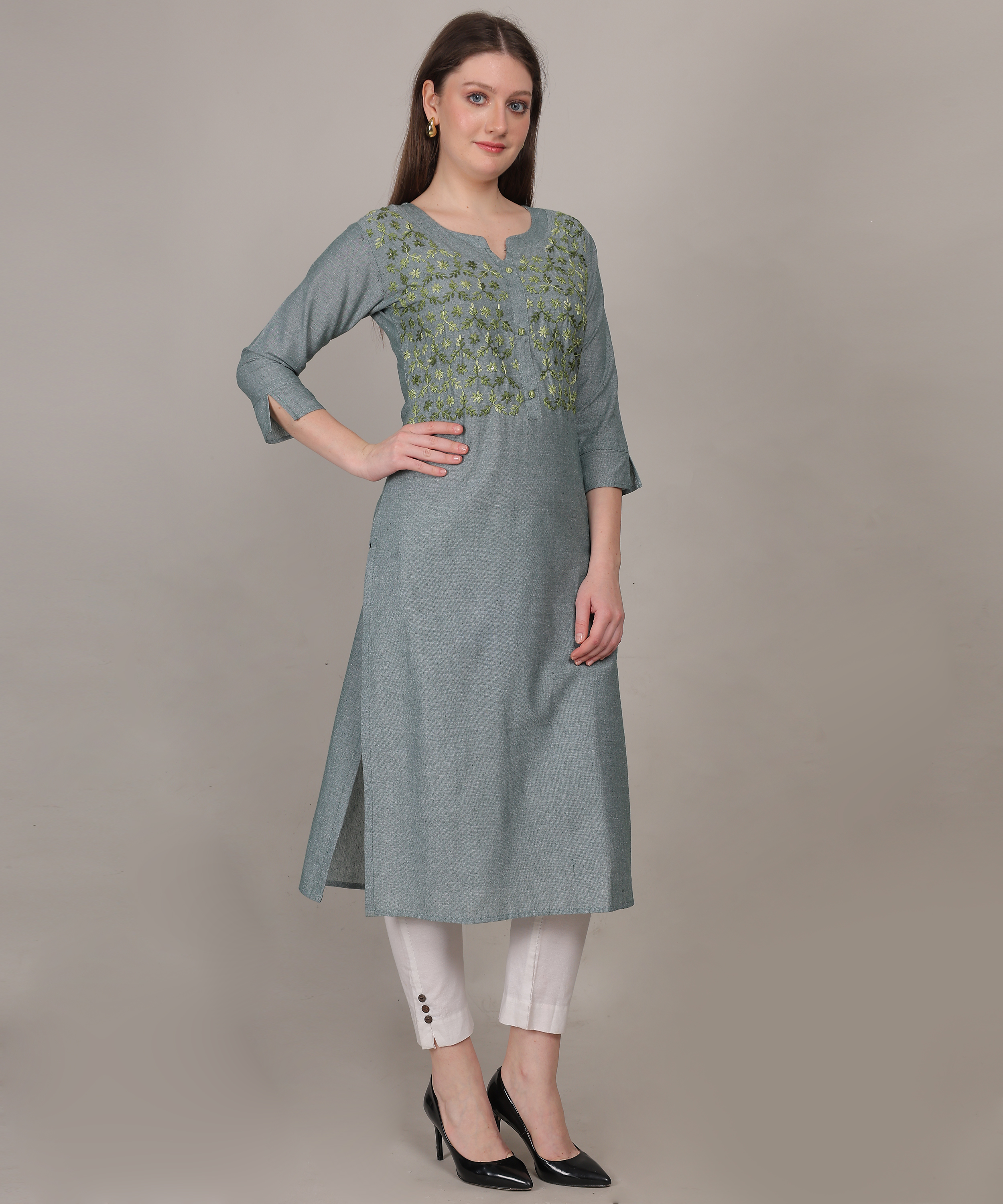 Siya Timeless Embroidery Straight Kurti