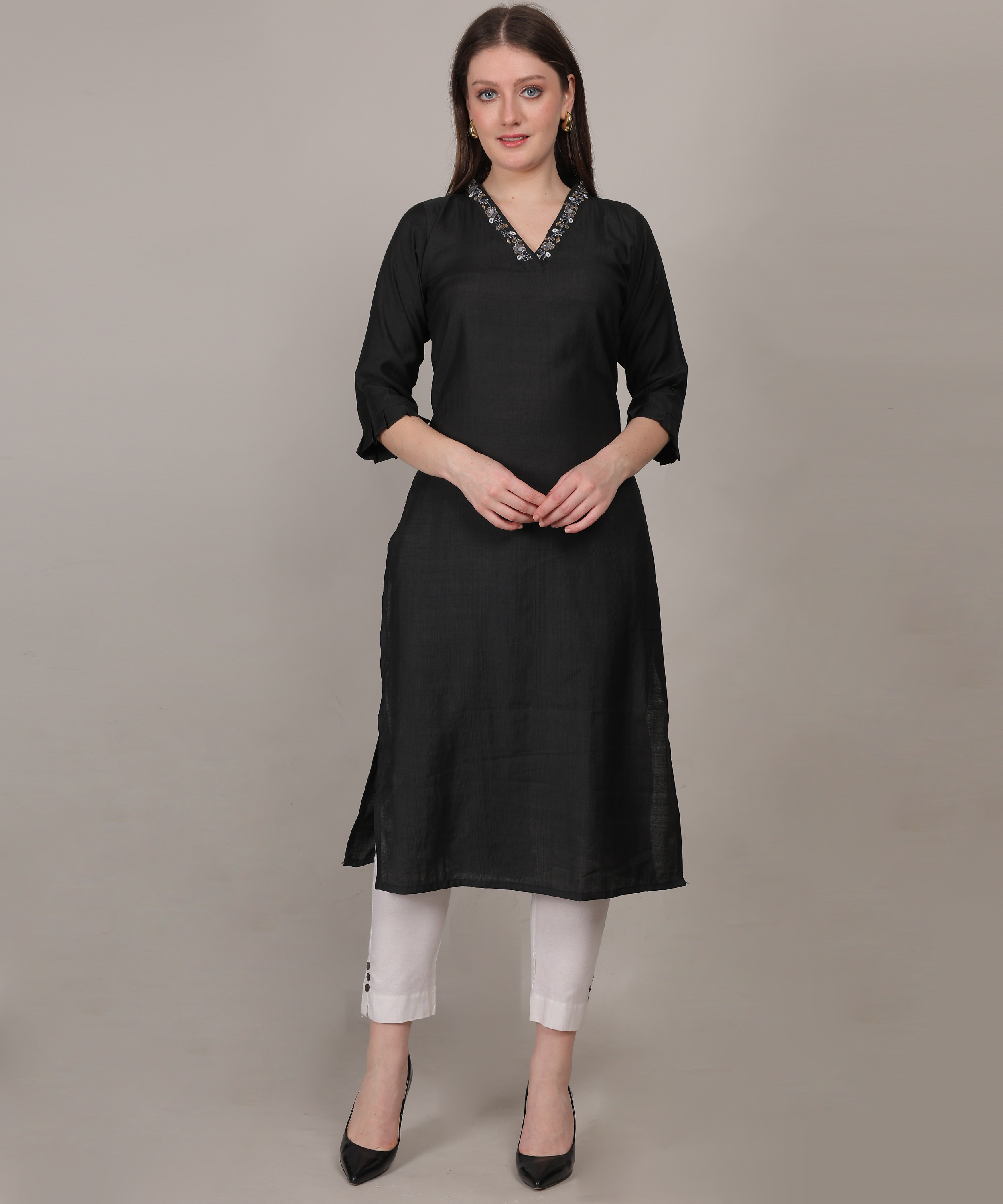 Siya Timeless Embroidery Straight Kurti