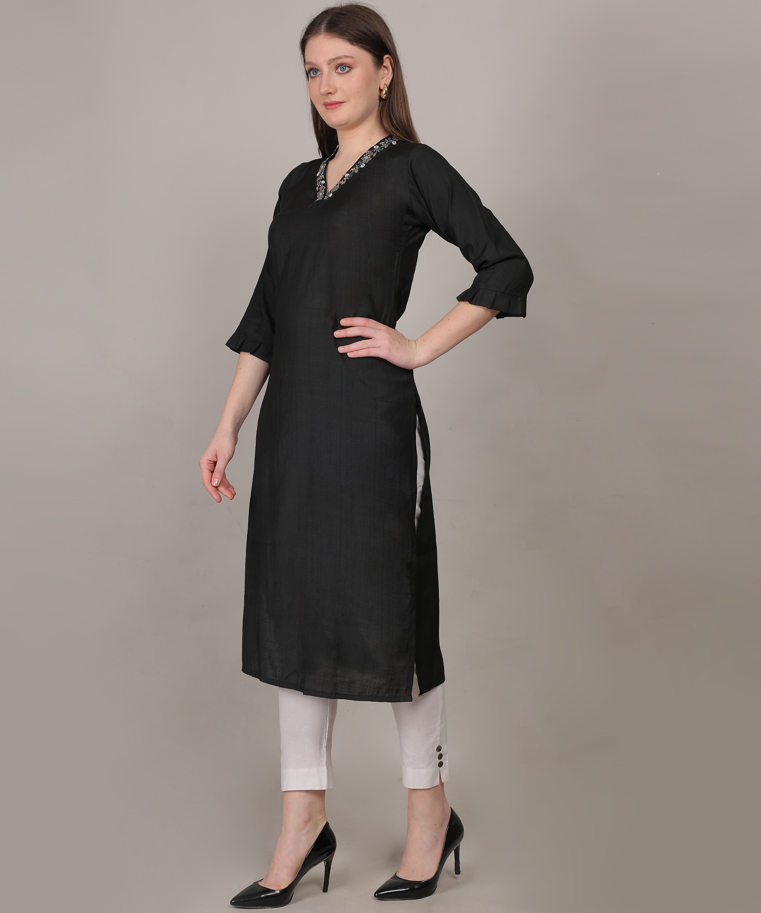 Siya Timeless Embroidery Straight Kurti