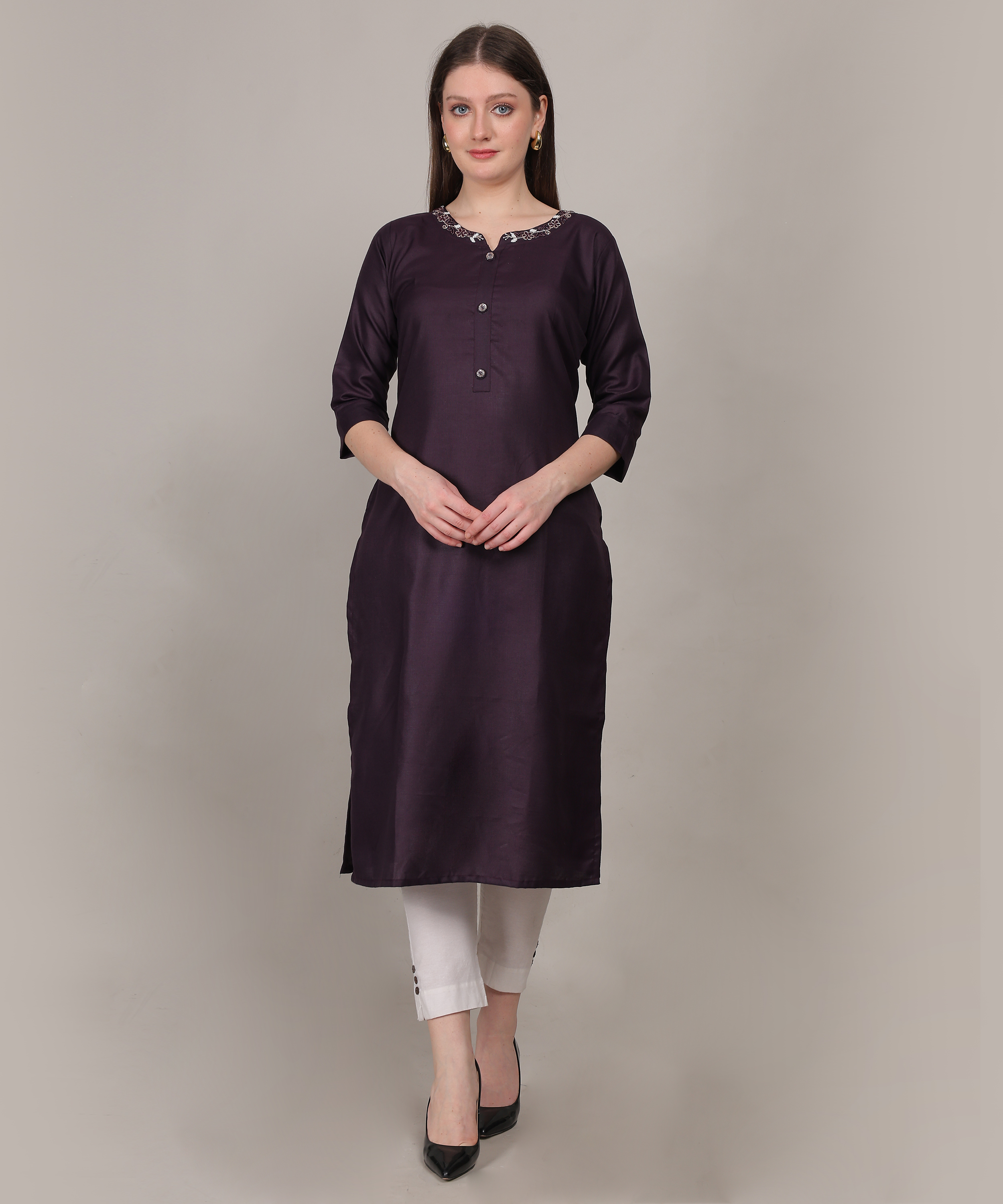 Siya Timeless Embroidery Straight Kurti
