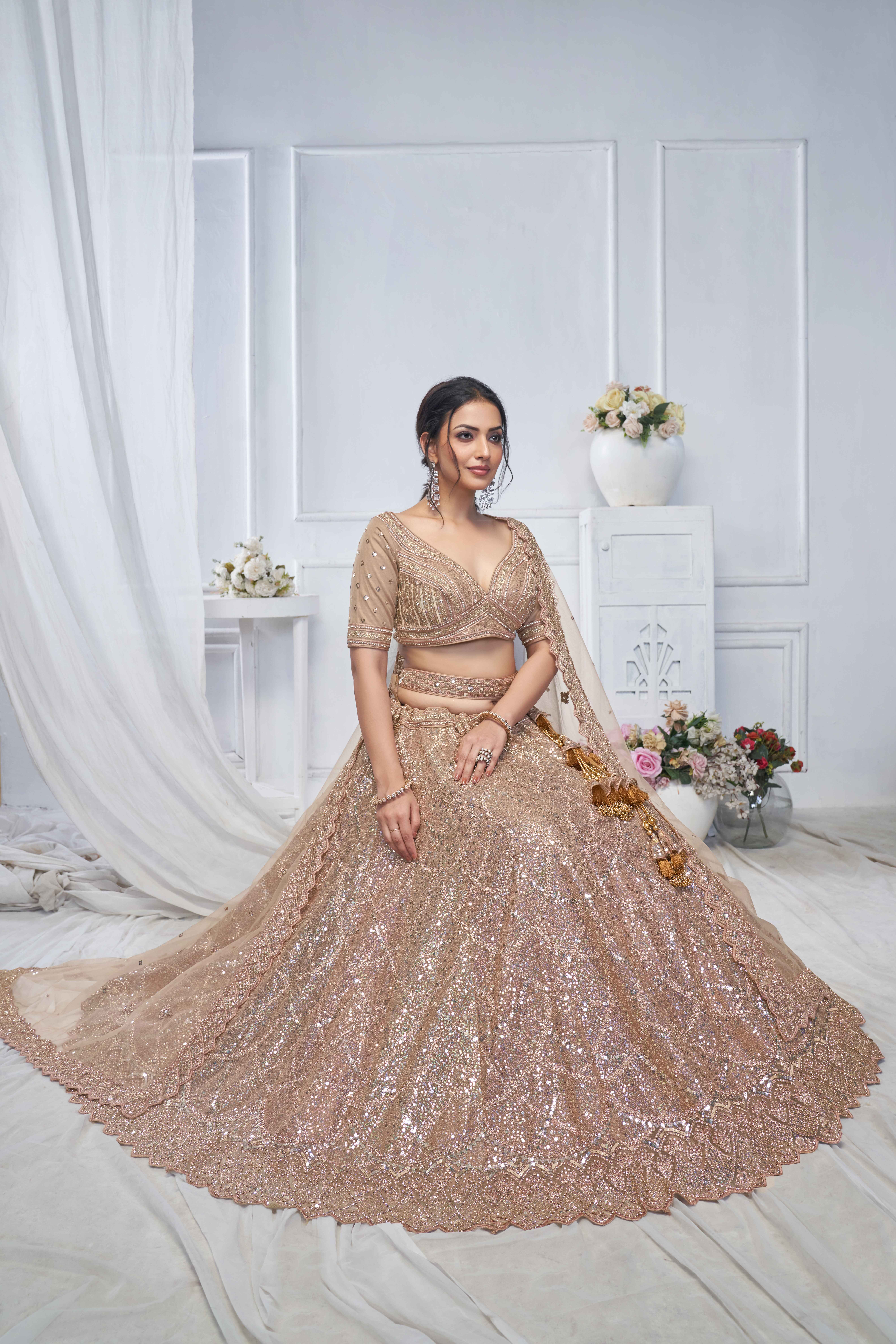 Banarasi Silk Dupatta Soft Net Regalia Regal Zari Work Gazal Lehenga