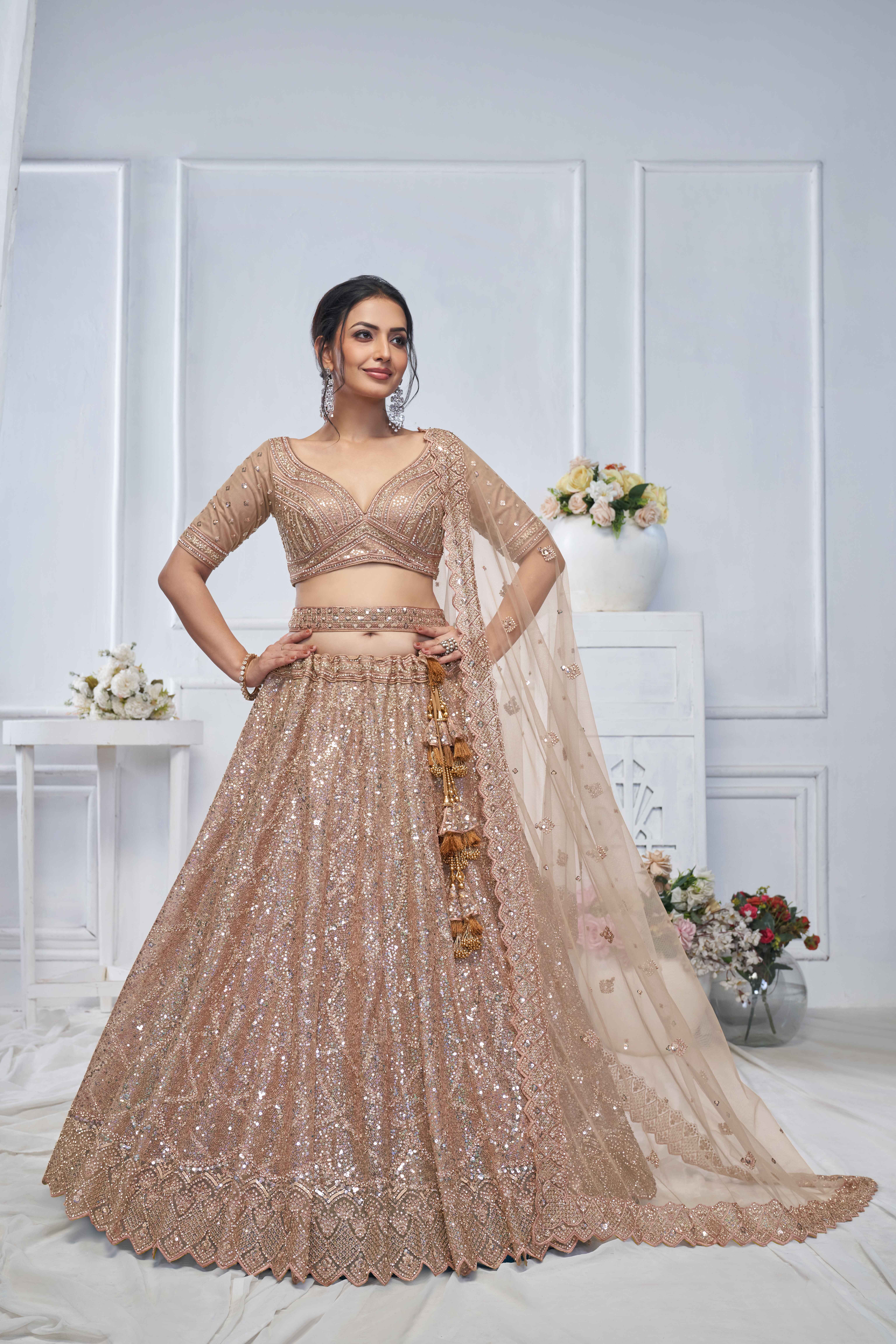 Banarasi Silk Dupatta Soft Net Regalia Regal Zari Work Gazal Lehenga