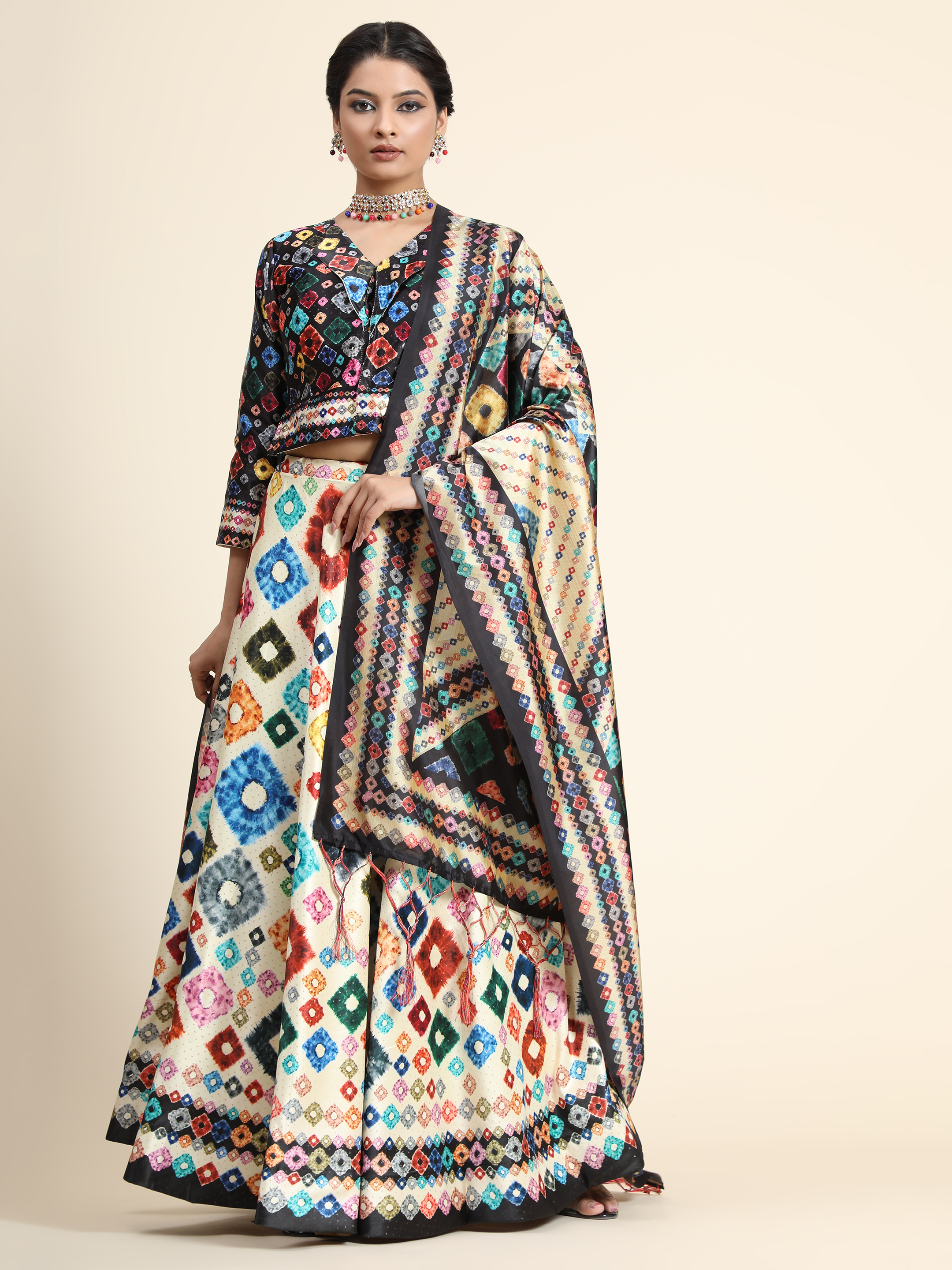 Rang Rasiya Pattern Designer Satin Silk Blend Green Lehenga