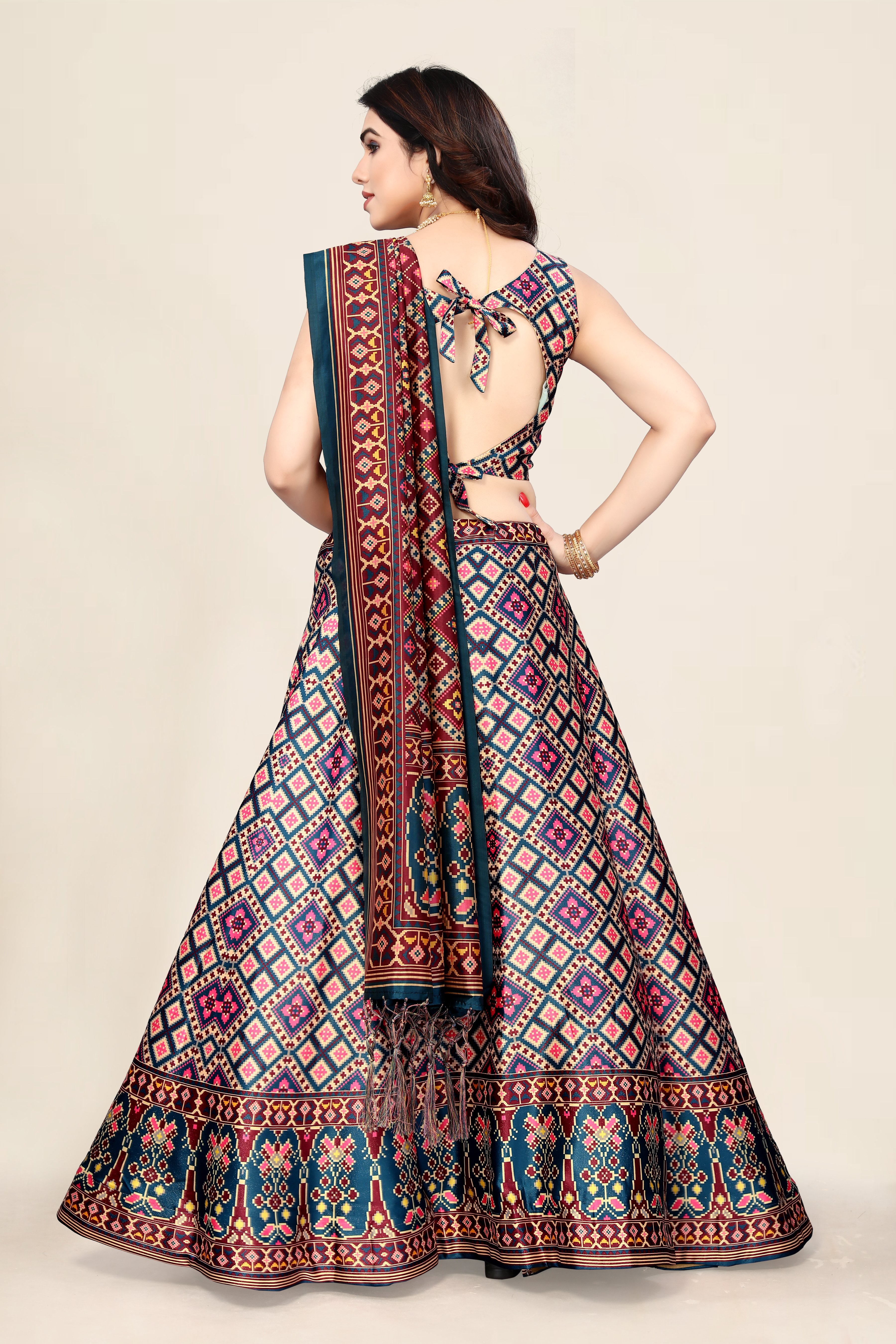 Rang Rasiya Pattern Designer Satin Silk Blend Green Lehenga