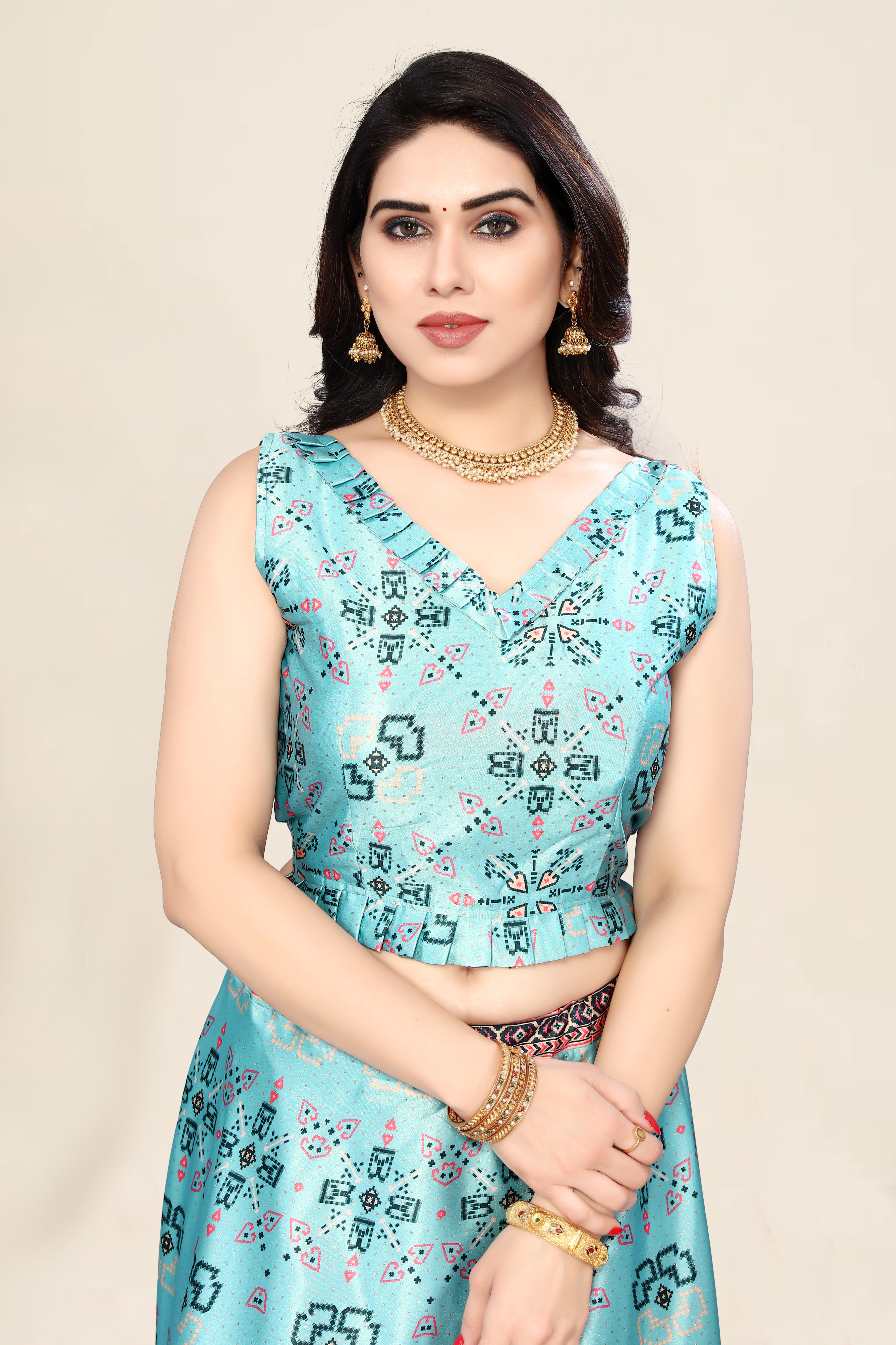 Rang Rasiya Pattern Designer Satin Silk Blend Green Lehenga
