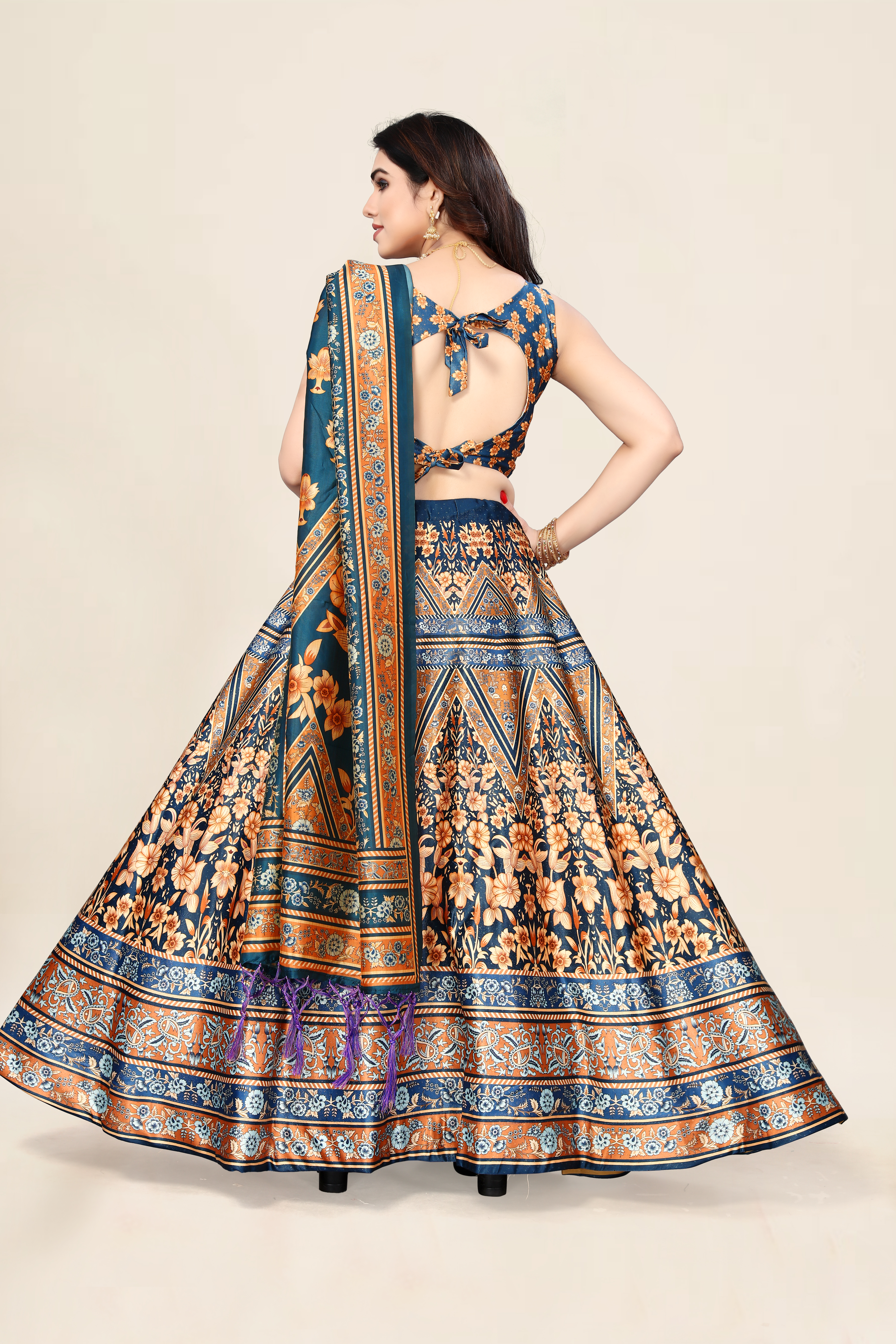 Rang Rasiya Pattern Designer Satin Silk Blend Green Lehenga