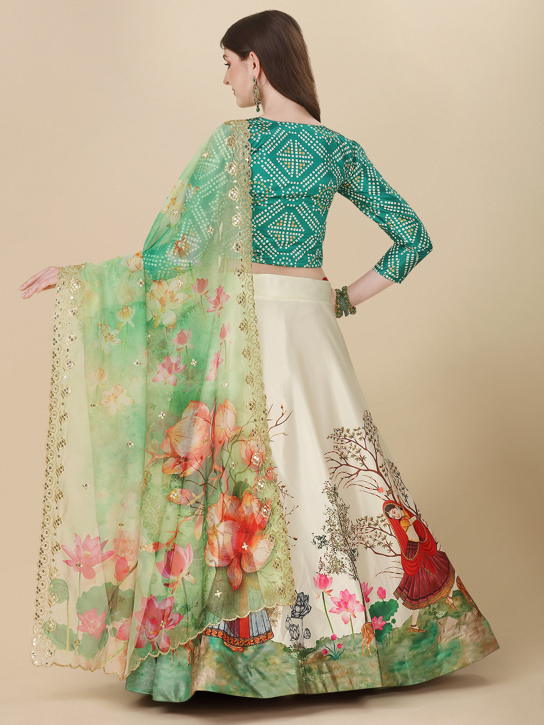 Rang Rasiya Pattern Designer Satin Silk Blend Red Lehenga