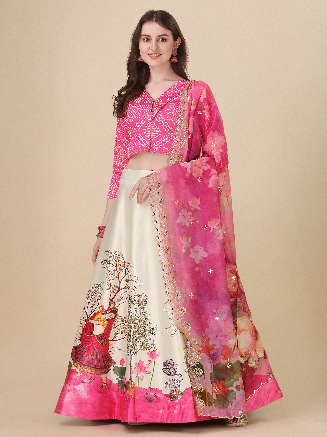 Rang Rasiya Pattern Designer Satin Silk Blend Red Lehenga