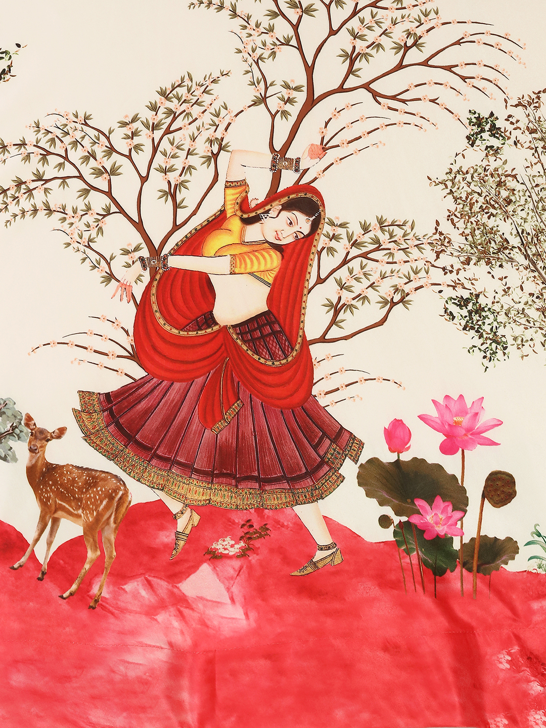 Rang Rasiya Pattern Designer Satin Silk Blend Red Lehenga