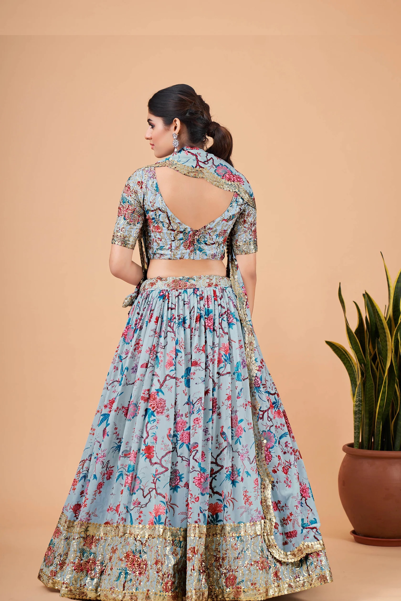 Romantic Hues Sky Color Lehenga